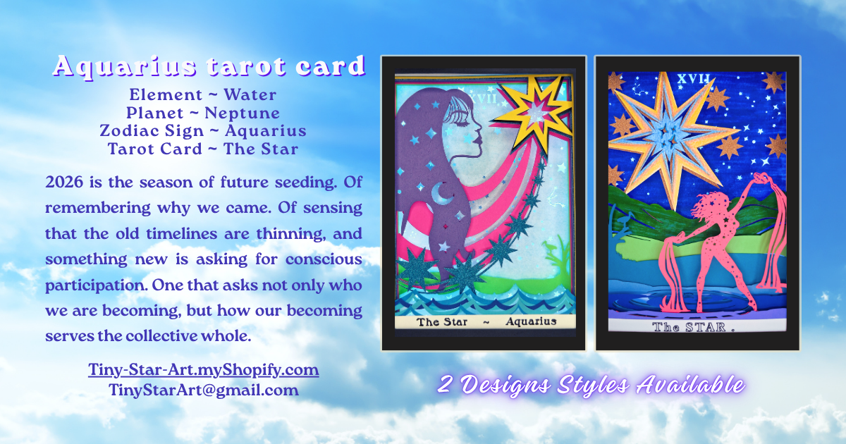 THE STAR Tarot AQUARIUS astrology sign 3D Shadow Box