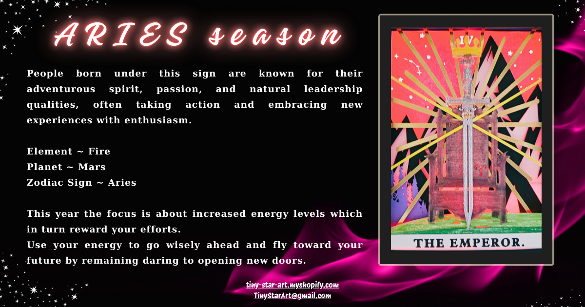 Emperor Tarot ARIES astrology sign 3D Shadow Box