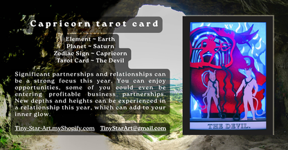 THE DEVIL Tarot CAPRICORN astrology sign 3D Shadow Box