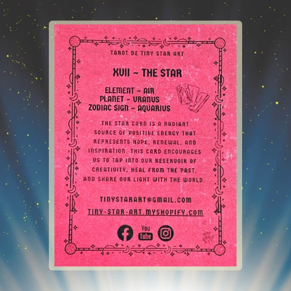 THE STAR Tarot AQUARIUS astrology sign 3D Shadow Box