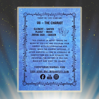THE CHARIOT Tarot CANCER astrology sign 3D Shadow Box