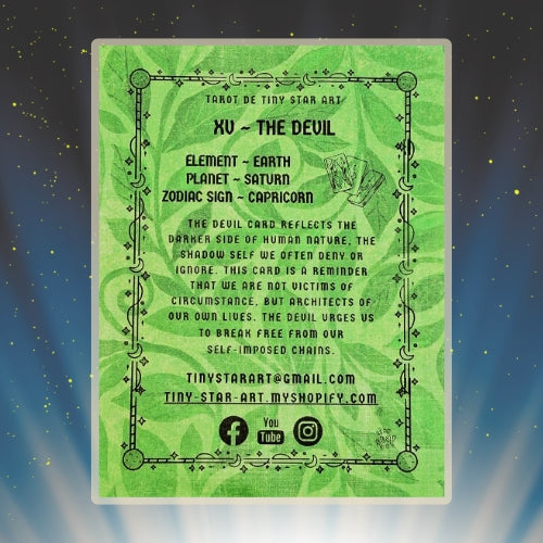 THE DEVIL Tarot CAPRICORN astrology sign 3D Shadow Box