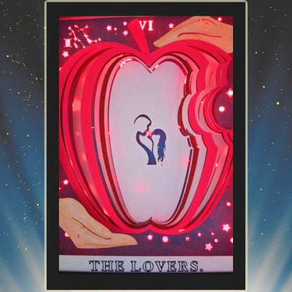 THE LOVERS Tarot GEMINI astrology sign 3D Shadow Box