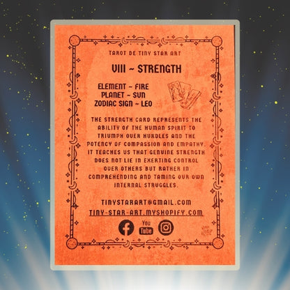 STRENGTH Tarot LEO astrology sign 3D Shadow Box
