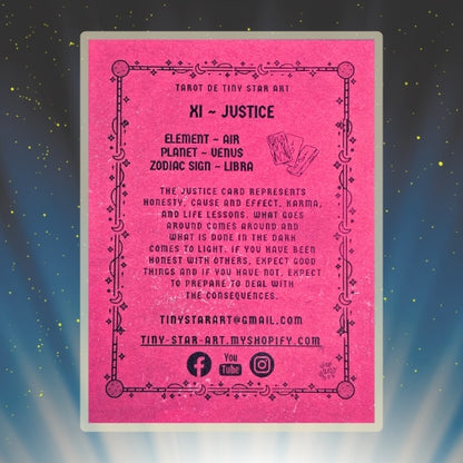 JUSTICE Tarot LIBRA astrology sign 3D Shadow Box