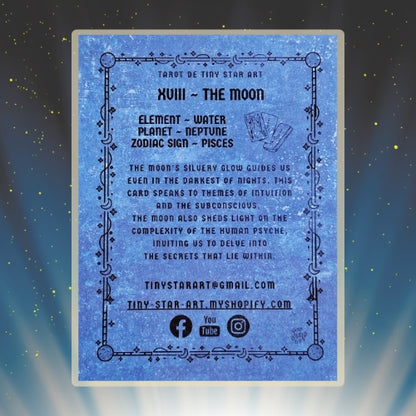 THE MOON Tarot PISCES astrology sign 3D Shadow Box