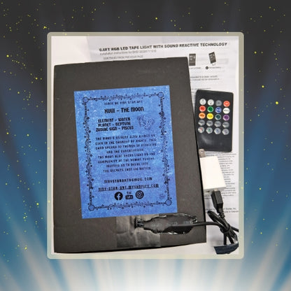 THE MOON Tarot PISCES astrology sign 3D Shadow Box