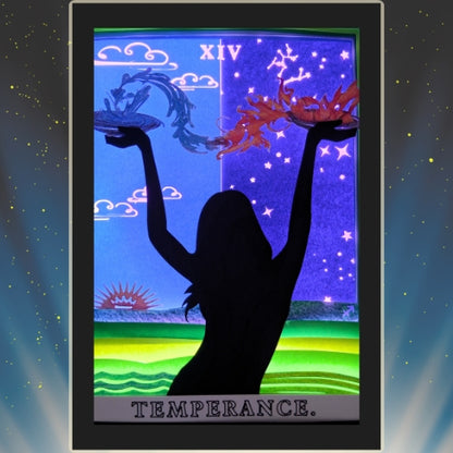 TEMPERANCE Tarot SAGITTARIUS astrology sign 3D Shadow Box