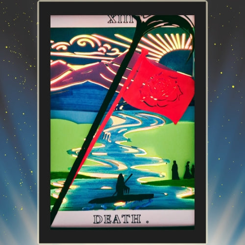 DEATH Tarot SCORPIO astrology sign 3D Shadow Box