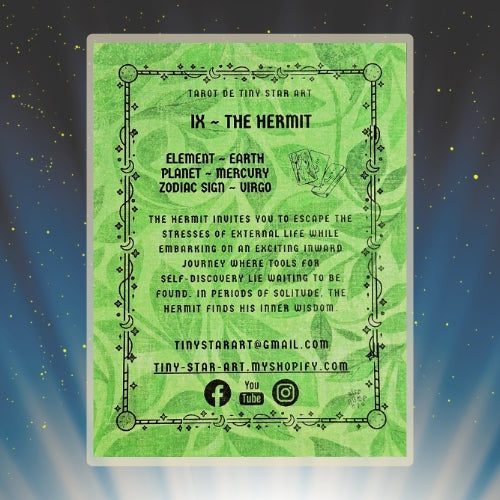 THE HERMIT Tarot VIRGO astrology sign 3D Shadow Box