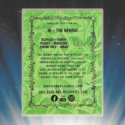 THE HERMIT Tarot VIRGO astrology sign 3D Shadow Box