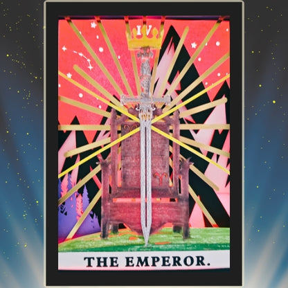 Emperor Tarot ARIES astrology sign 3D Shadow Box