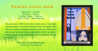 HIEROPHANT Tarot TAURUS astrology sign 3D Shadow Box